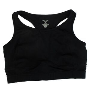 Torrid Active Sports Bra Womens 2 US 2X Plus Black Racerback Stretch Yoga Gym